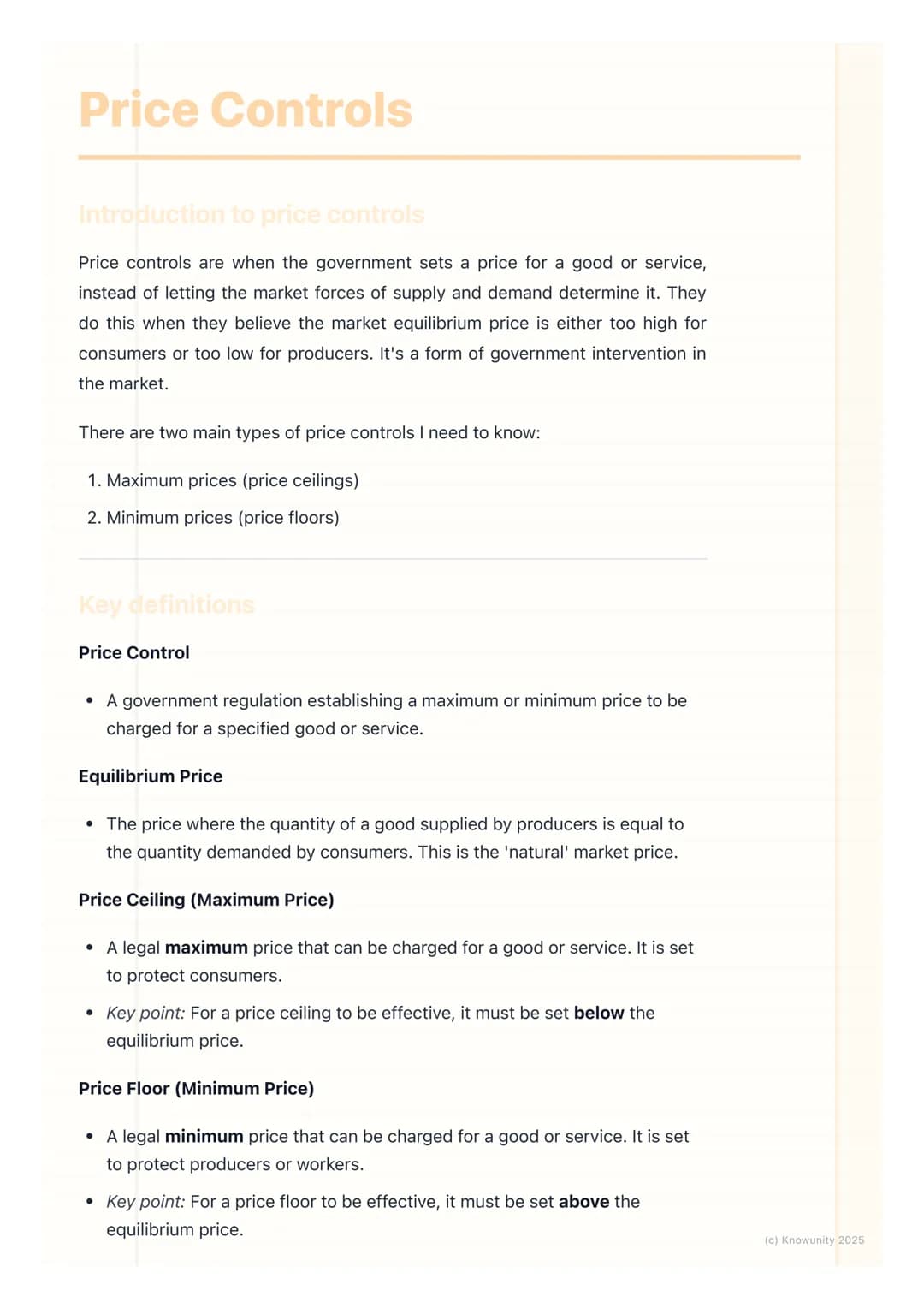 # Price Controls

Introduction to price controls

Price controls are when the government sets a price for a good or service,
instead of lett
