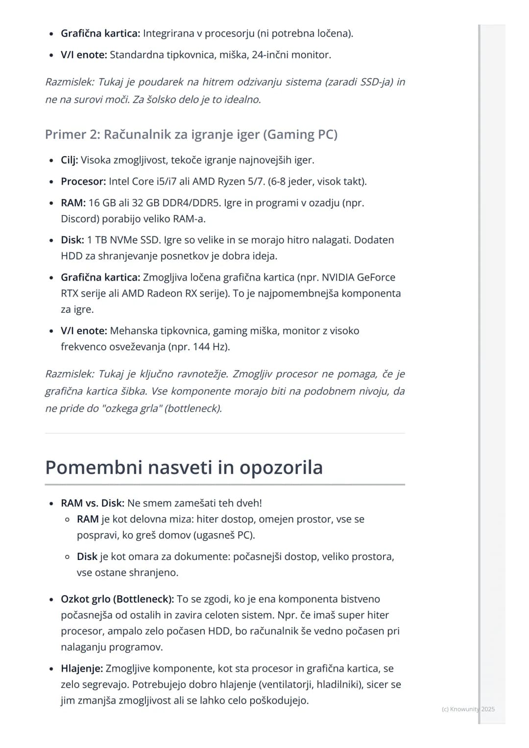 # Strojna oprema računalnika

## Uvod v strojno opremo

Strojna oprema (angl. hardware) so vsi fizični deli računalnika, ki se jih lahko
dot