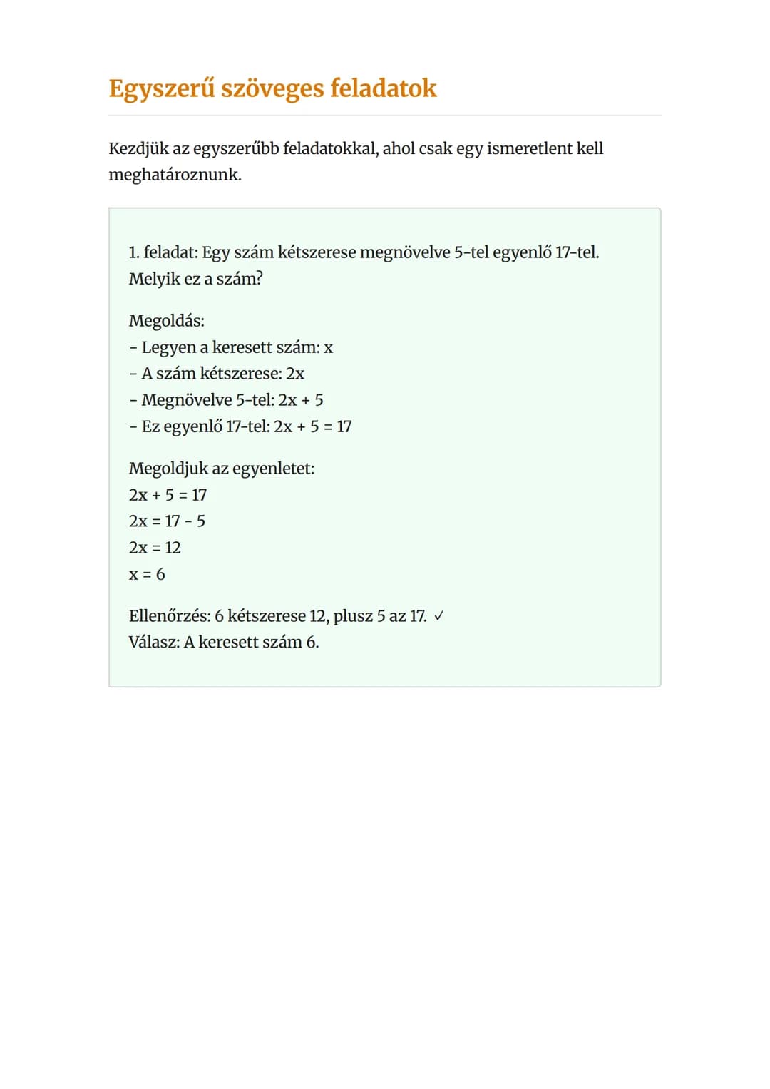 Szöveges feladatok megoldása
egyenletekkel
Hogyan oldjunk meg valós életből vett problémákat egyenletek
segítségével
Matematika • Grade 8 • 