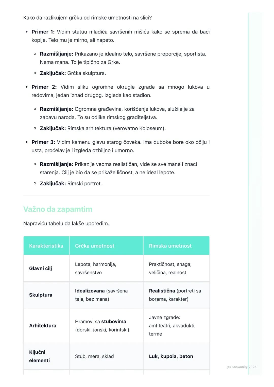 # Antička umetnost (Grčka i
Rim)

## Uvod u antičku umetnost

Antička umetnost je umetnost starih Grka i Rimljana. To je bilo jako davno, pr