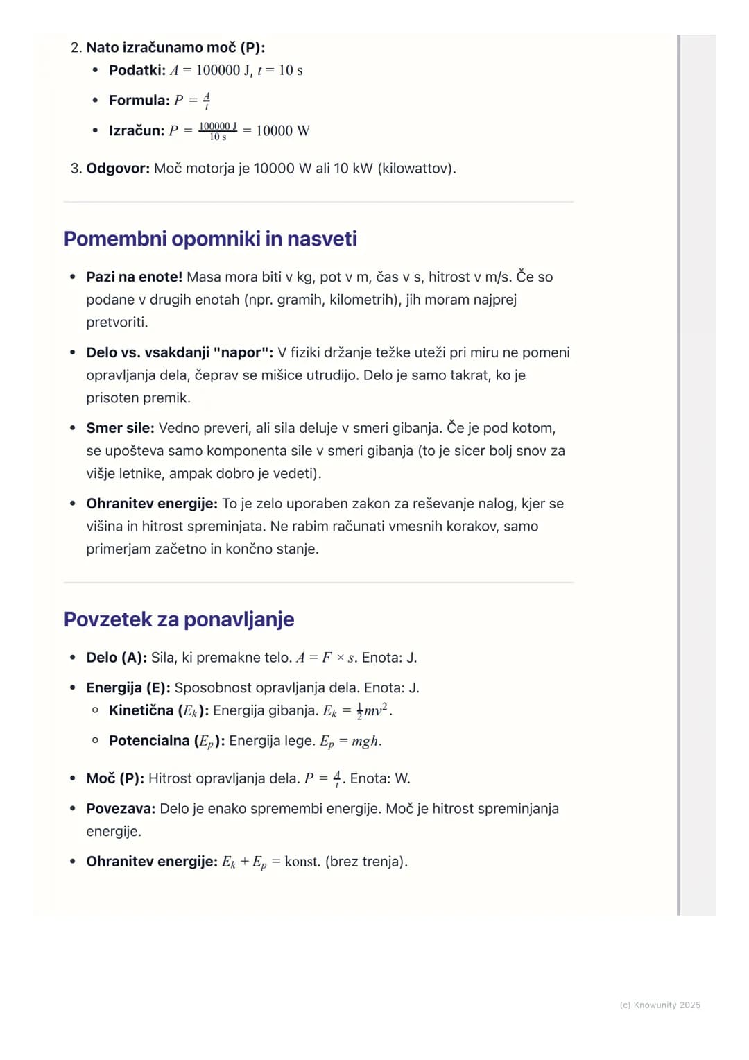 # Delo, energija in moč

Osnovni pregled

Delo, energija in moč so trije zelo povezani fizikalni pojmi. V bistvu opisujejo,
kako se sile in 