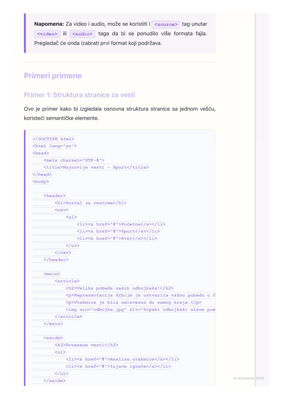 # HTML - struktura veb stranice

HTML - struktura veb stranice

Uvod u napredniju strukturu

HTML (HyperText Markup Language) je osnova svak