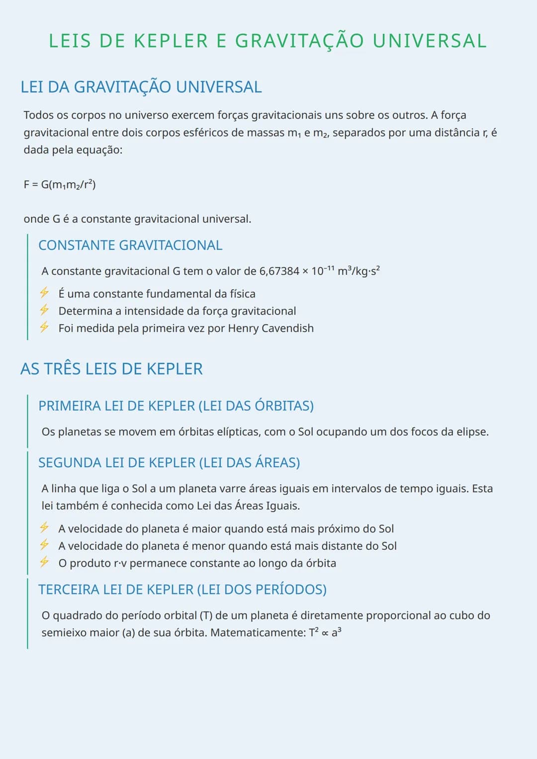 # LEIS DE KEPLER E GRAVITAÇÃO UNIVERSAL

## LEI DA GRAVITAÇÃO UNIVERSAL

Todos os corpos no universo exercem forças gravitacionais uns sobre