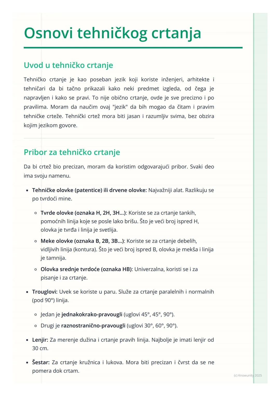 # Osnovi tehničkog crtanja

Uvod u tehničko crtanje

Tehničko crtanje je kao poseban jezik koji koriste inženjeri, arhitekte i
tehničari da 