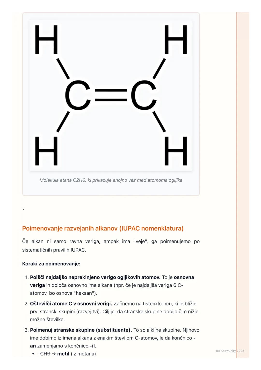 # Ogljikovodiki – Alkani

Splošno o alkanih

Alkani so ogljikovodiki. To pomeni, da so zgrajeni samo iz atomov ogljika (C) in
vodika (H). So