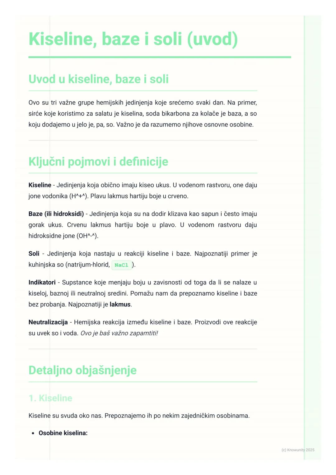 # Kiseline, baze i soli (uvod)

Uvod u kiseline, baze i soli

Ovo su tri važne grupe hemijskih jedinjenja koje srećemo svaki dan. Na primer,