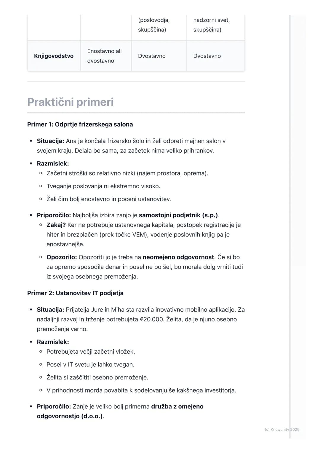 # Oblike podjetij

Pregled pravnoorganizacijskih oblik
podjetij

Ko se nekdo odloči za podjetniško pot, je ena prvih in najpomembnejših
odlo
