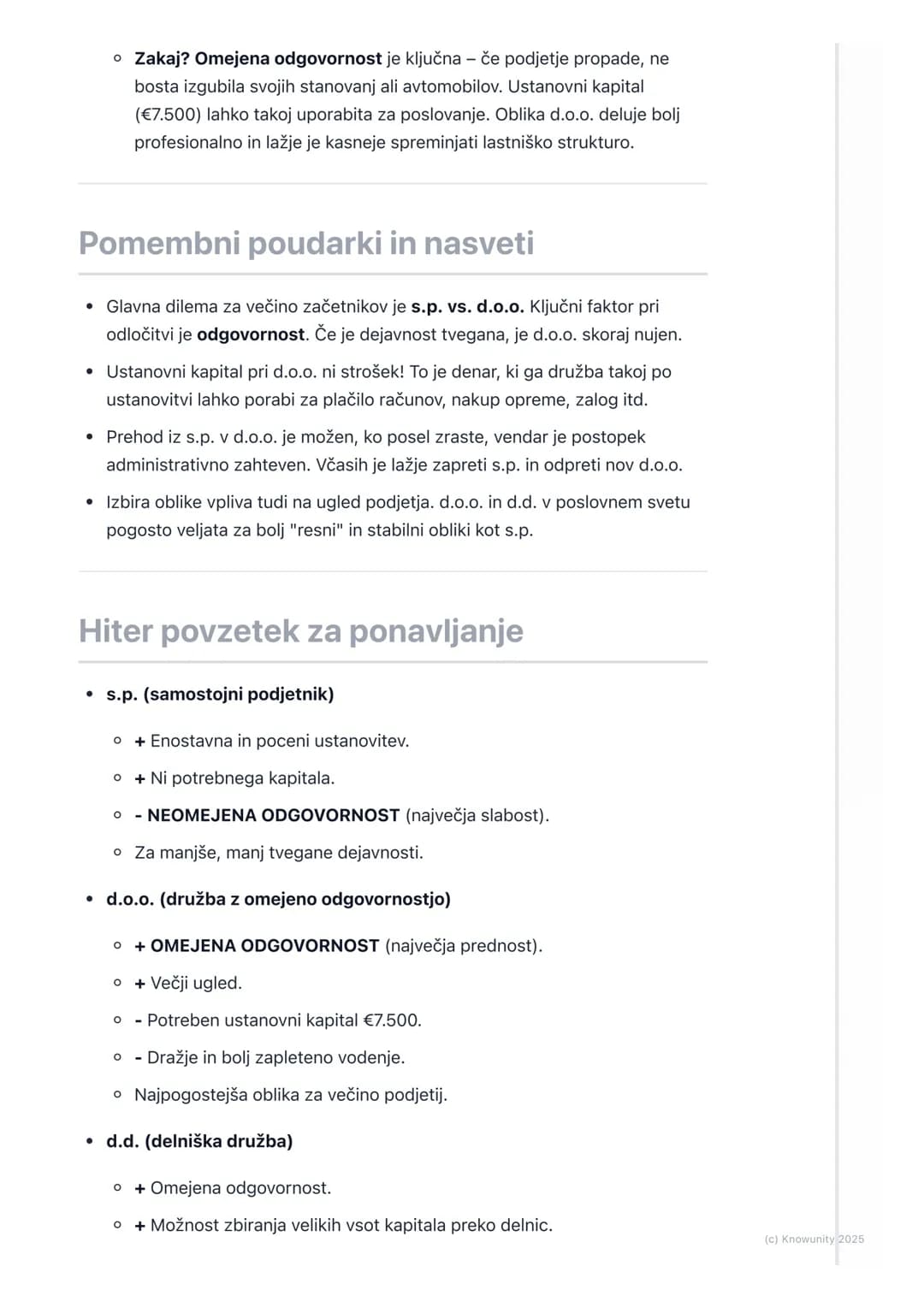 # Oblike podjetij

Pregled pravnoorganizacijskih oblik
podjetij

Ko se nekdo odloči za podjetniško pot, je ena prvih in najpomembnejših
odlo