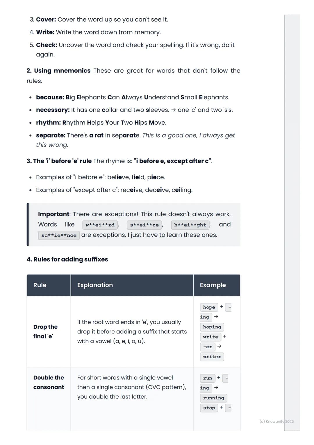 # Spelling Strategies

Introduction to spelling strategies

Good spelling is really important for all my subjects, not just English.
When my