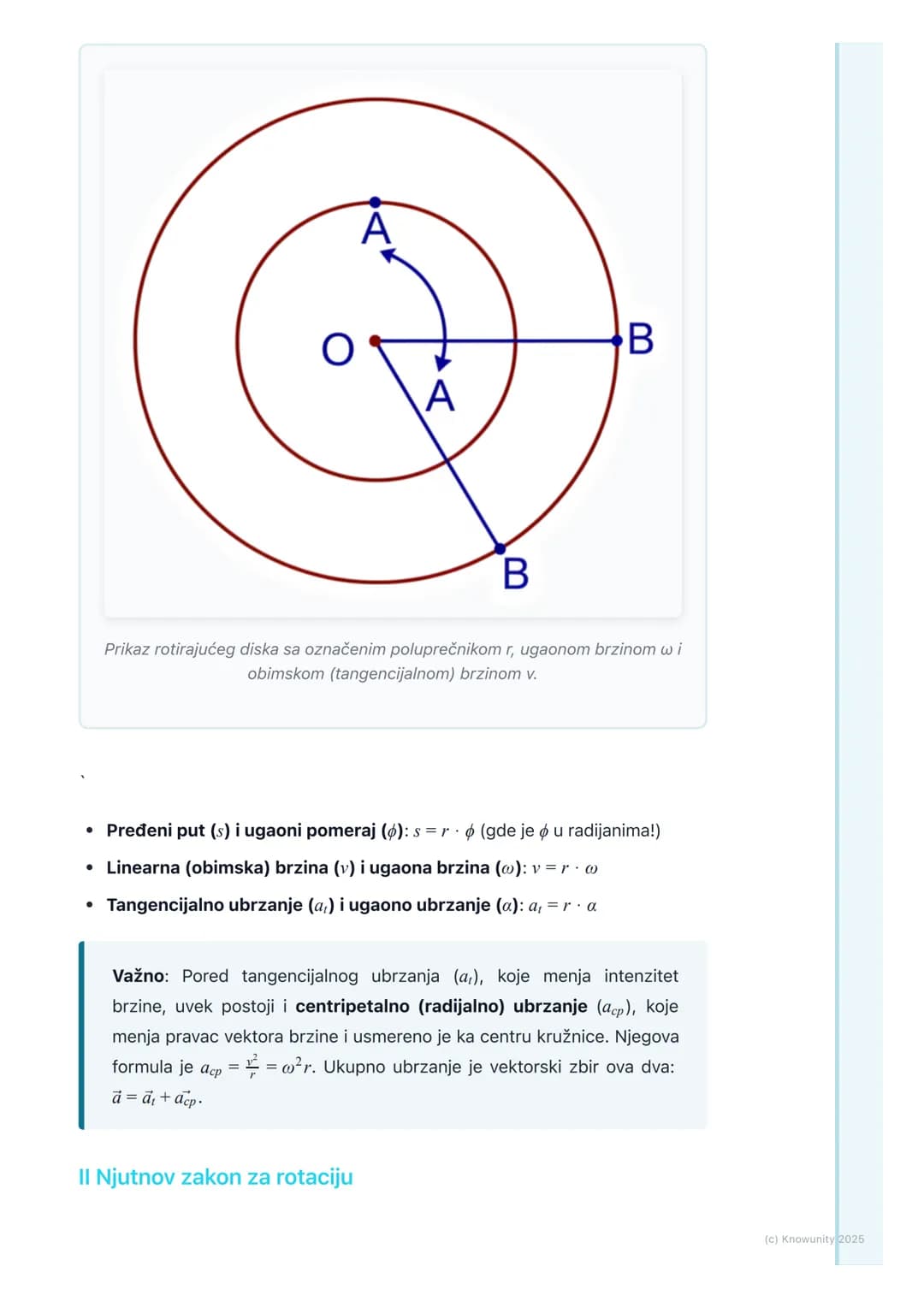 # Rotaciono kretanje

Uvod u rotaciono kretanje

Do sada smo uglavnom posmatrali translatorno kretanje, gde se telo kao celina
kreće sa jedn