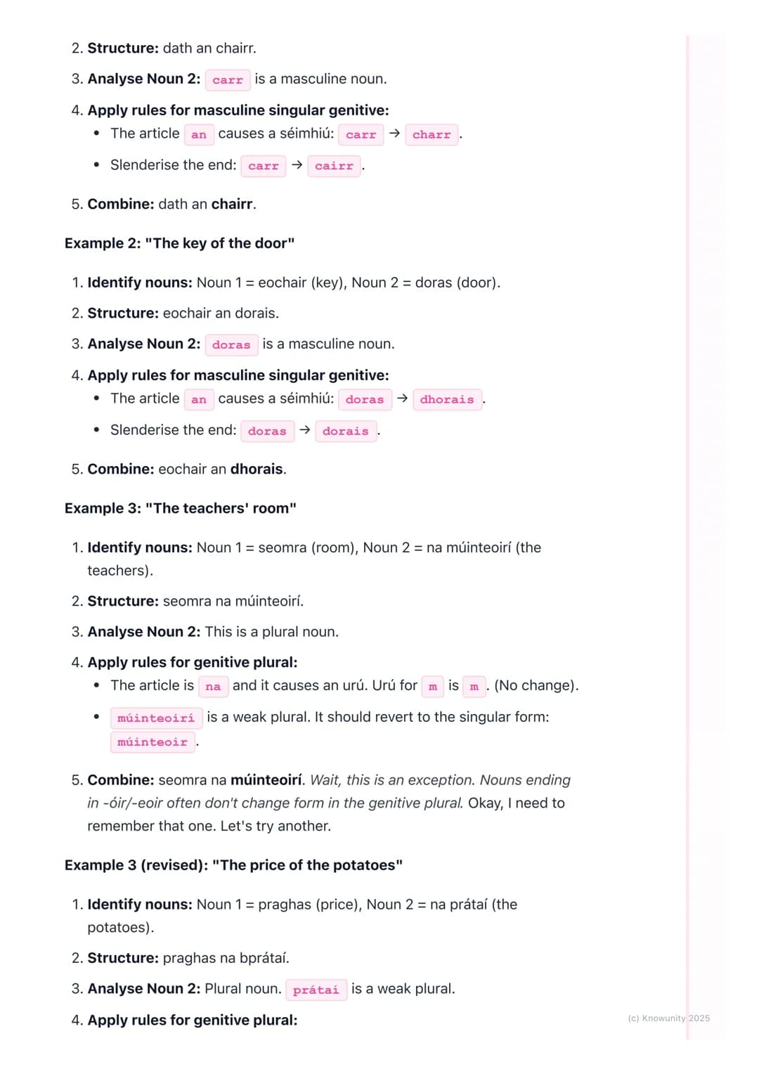 # An Tuiseal Ginideach (The
Genitive Case)

An introduction to the genitive case

The Tuiseal Ginideach is basically the 'of' case in Irish.