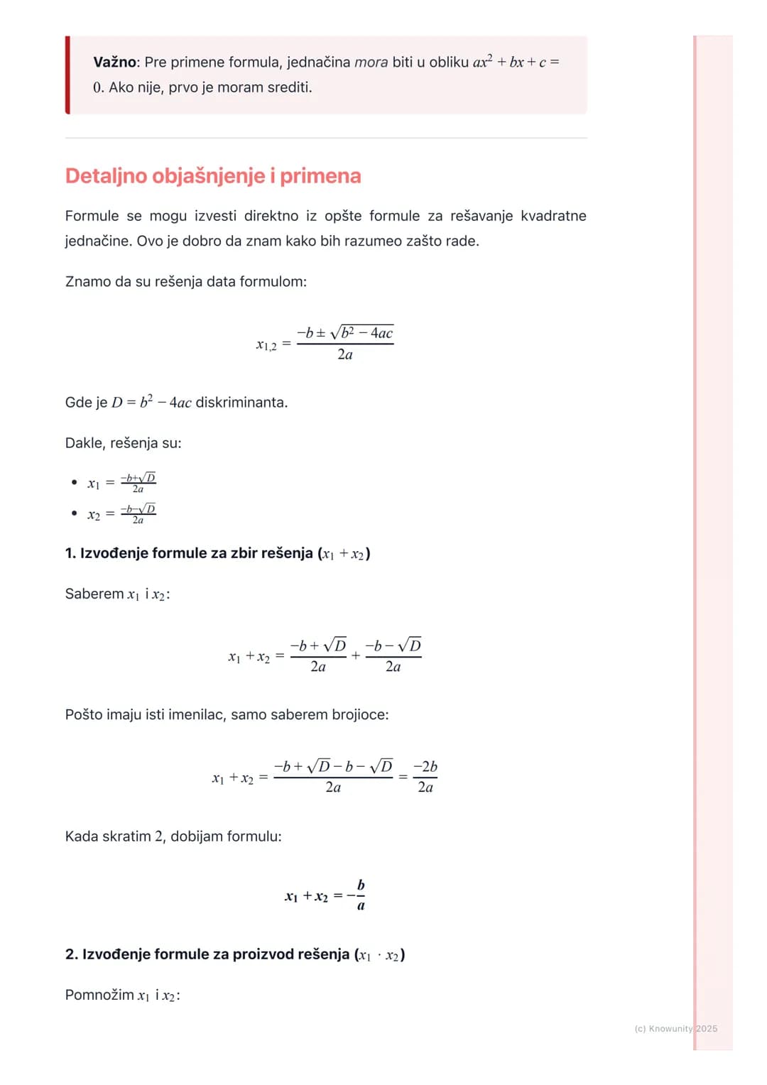 # Vijetove formule

Uvod u Vijetove formule

Vijetove formule su pravila koja povezuju rešenja (korene) kvadratne jednačine
sa njenim koefic