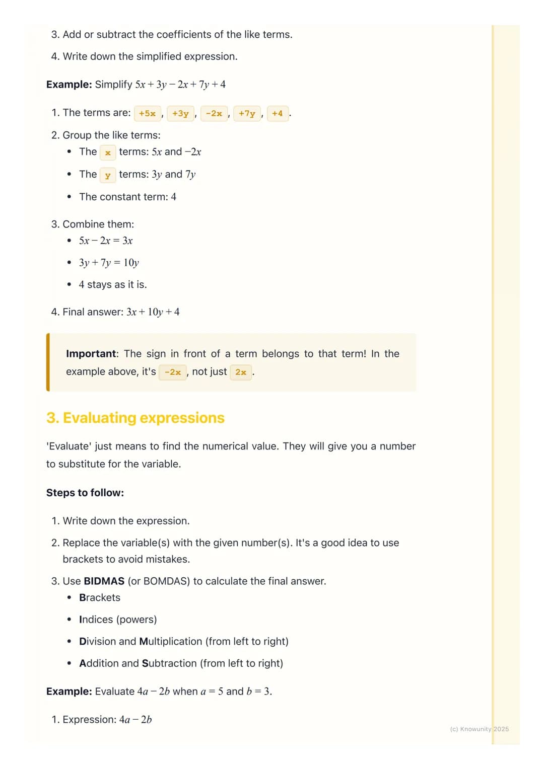 # Algebraic Expressions

## What are algebraic expressions?

Algebra is like a language that uses letters to represent unknown numbers. An
a