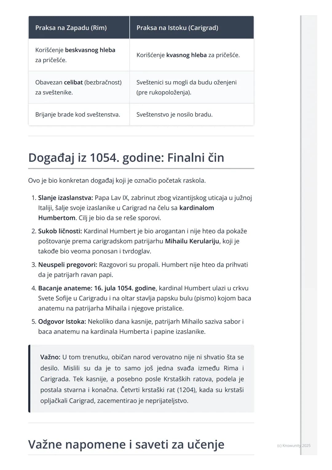 # Veliki raskol

## Uvod u Veliki raskol

Veliki raskol, ili Velika šizma, je jedan od najvažnijih događaja u istoriji
hrišćanstva. To je tr