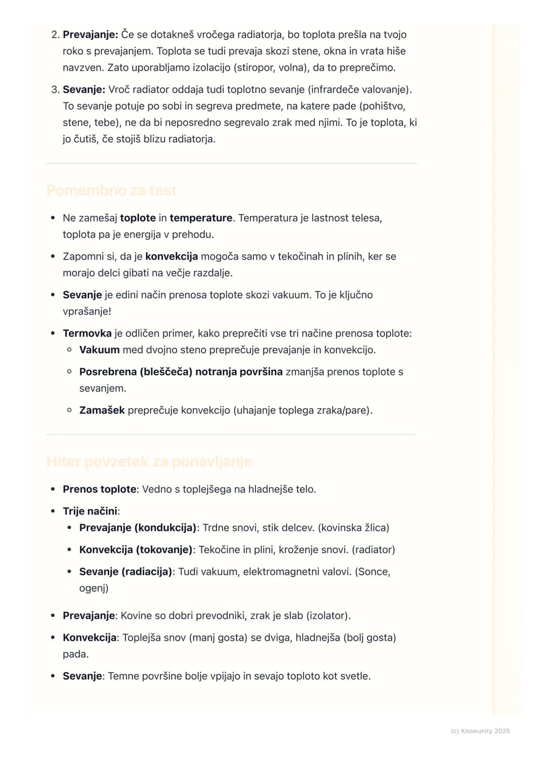 # Prenos toplote

Uvod v prenos toplote

Toplota se vedno prenaša spontano s telesa z višjo temperaturo na telo z nižjo
temperaturo. Nikoli 