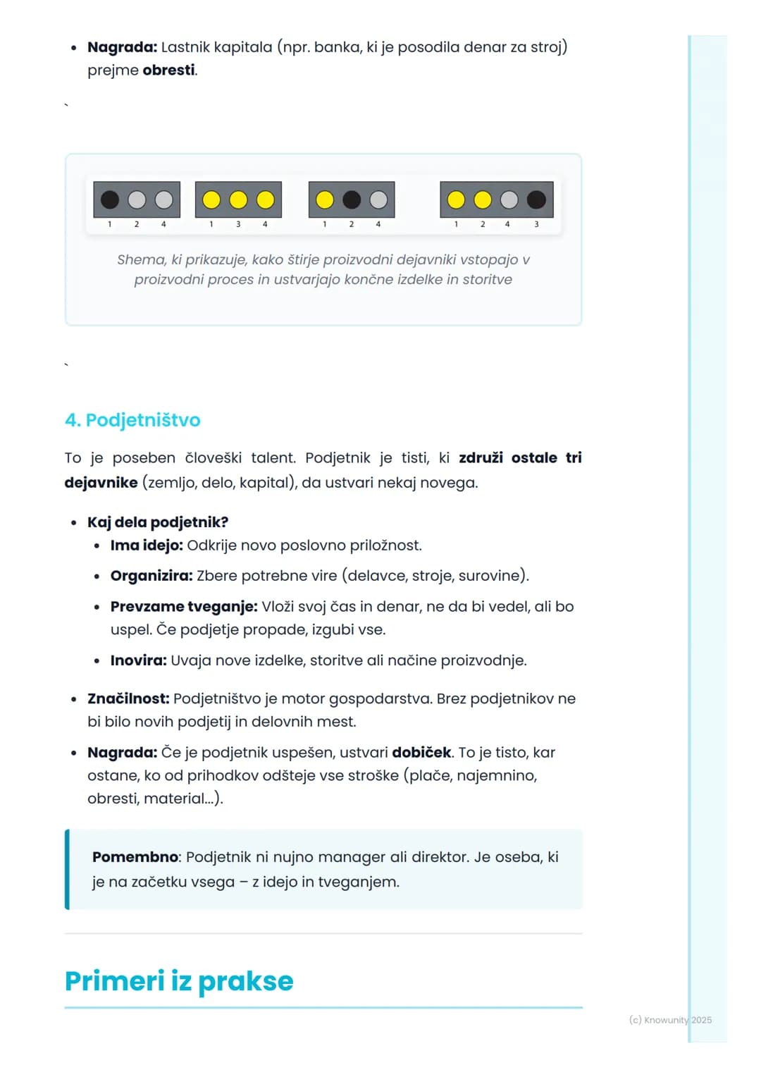 # Proizvodni dejavniki

## Uvod v proizvodne dejavnike

Proizvodni dejavniki so osnovni gradniki, ki jih podjetja potrebujejo, da
lahko kark
