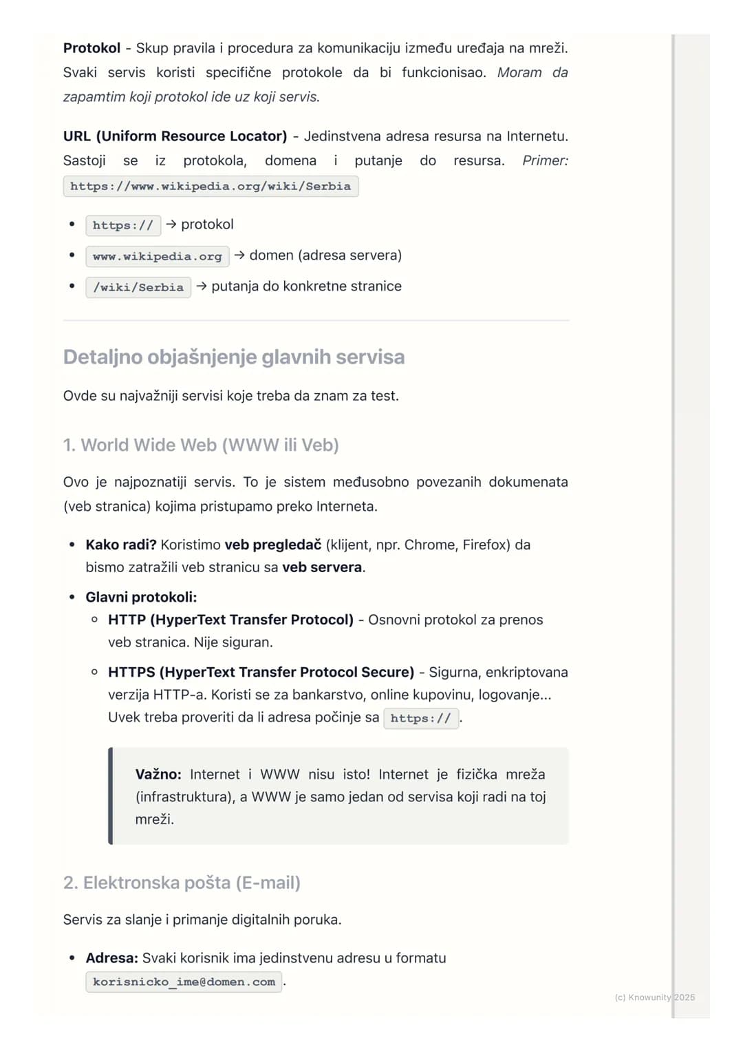 # Servisi na Internetu

Uvod u servise na Internetu

Internet je globalna mreža računara, ali ono što ga čini korisnim su servisi koji
rade 