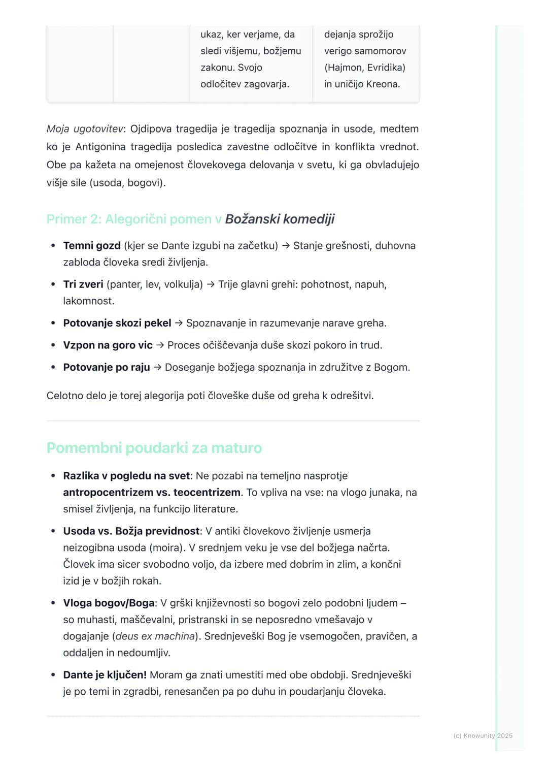 # Antika in srednji vek

Pregled obdobja

Antika in srednji vek sta temeljni obdobji za razumevanje razvoja evropske
književnosti in miselno