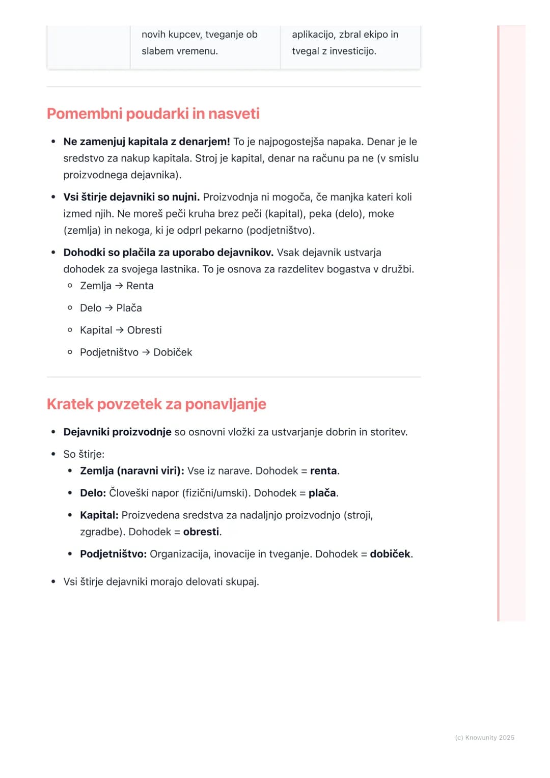 # Dejavniki proizvodnje

Uvod v dejavnike proizvodnje

Za proizvodnjo katerekoli dobrine (npr. telefon) ali storitve (npr. frizerstvo)
potre
