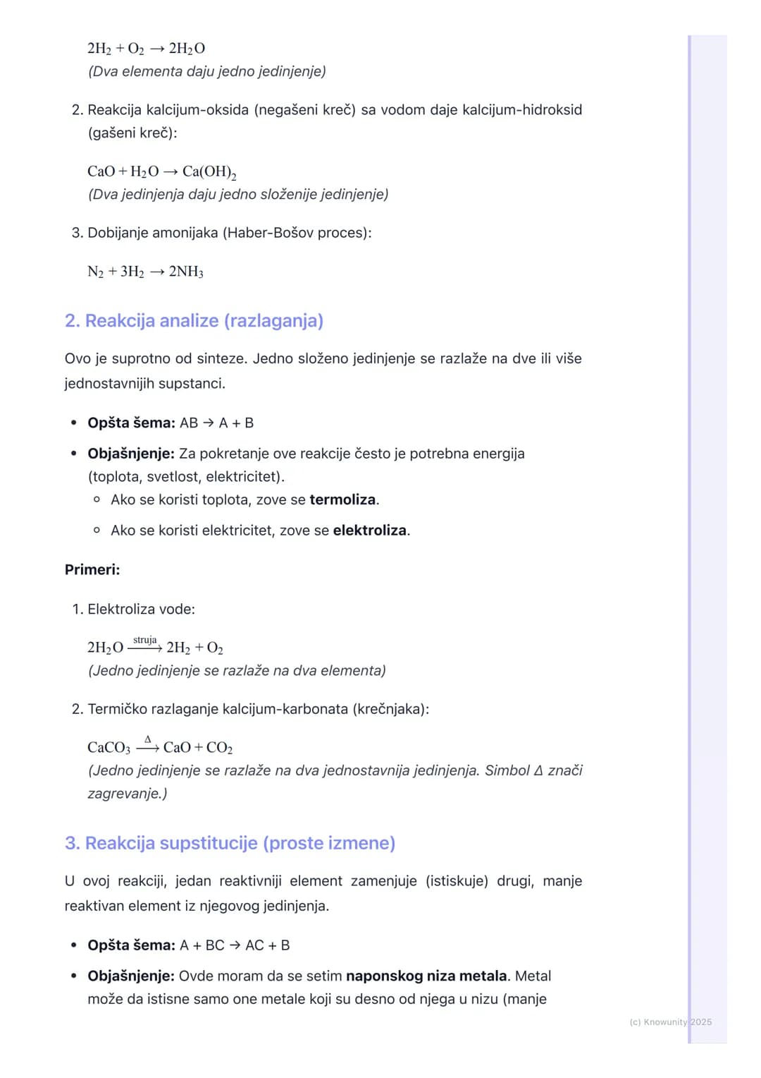 # Vrste hemijskih reakcija

Uvod u vrste hemijskih reakcija

Hemijske reakcije su svuda oko nas, od varenja hrane do rđanja gvožđa. Da
bismo