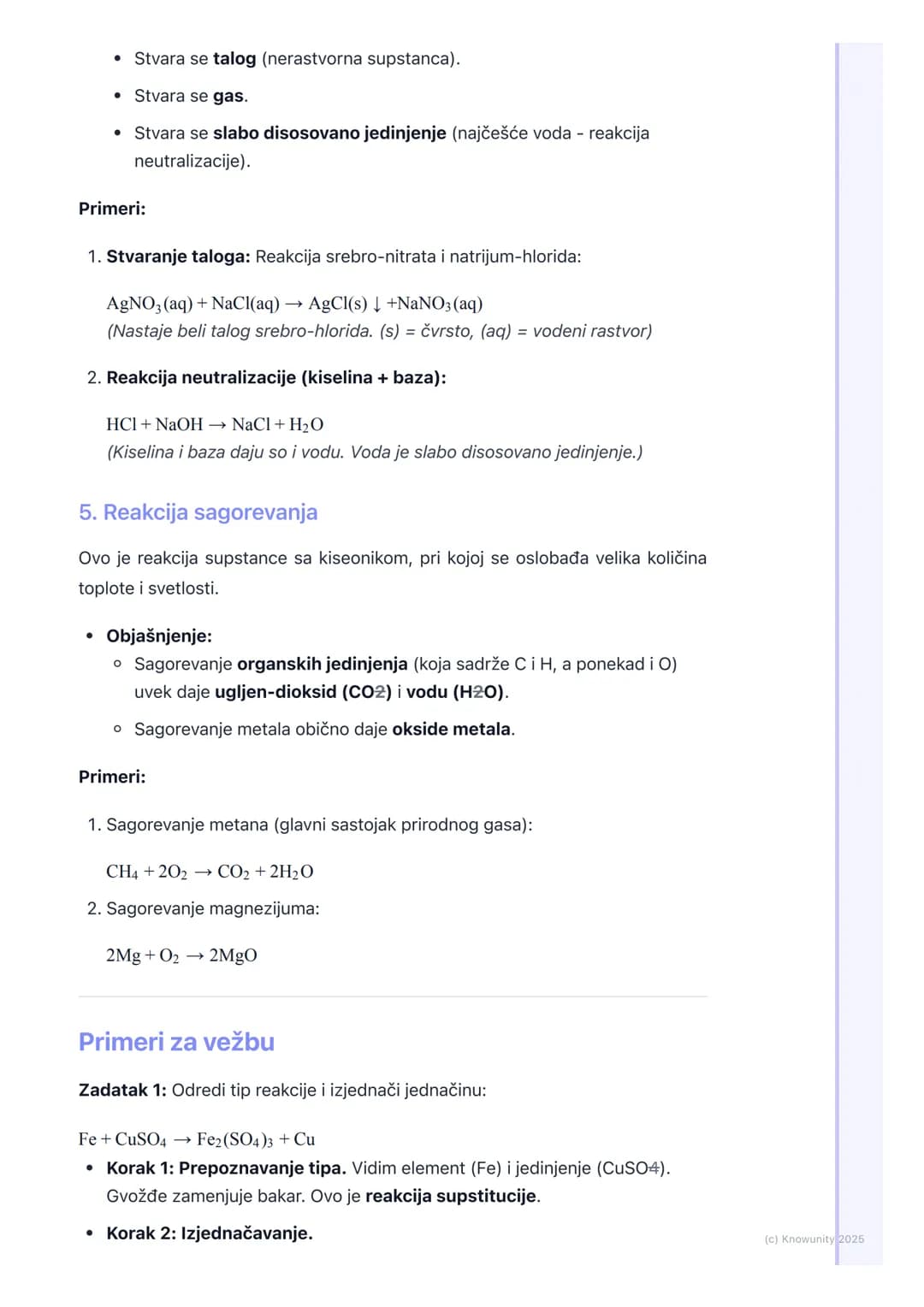 # Vrste hemijskih reakcija

Uvod u vrste hemijskih reakcija

Hemijske reakcije su svuda oko nas, od varenja hrane do rđanja gvožđa. Da
bismo