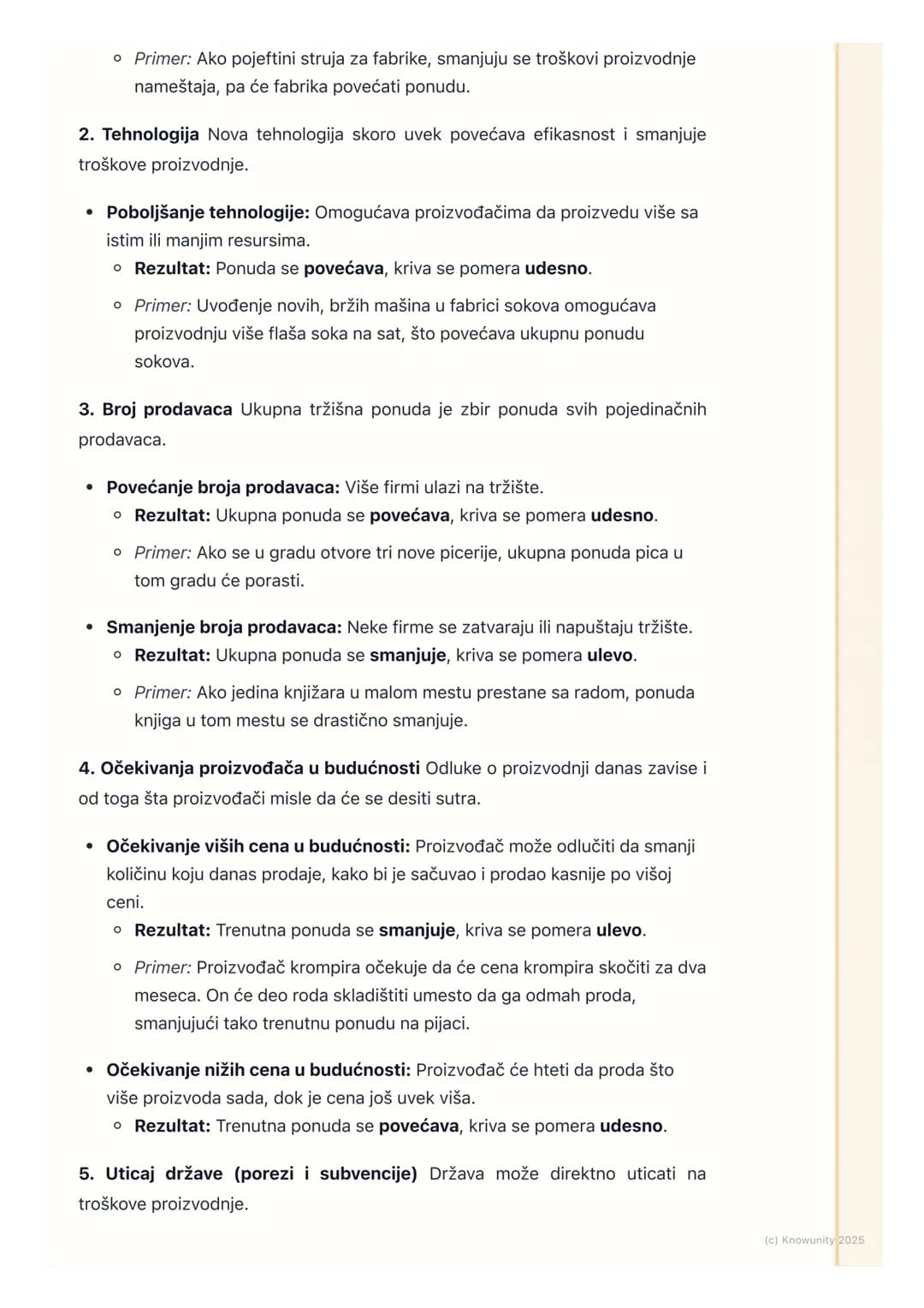 # Faktori koji utiču na promenu
ponude

Uvod u promenu ponude

Ponuda predstavlja količinu dobara koju su proizvođači spremni da prodaju po
