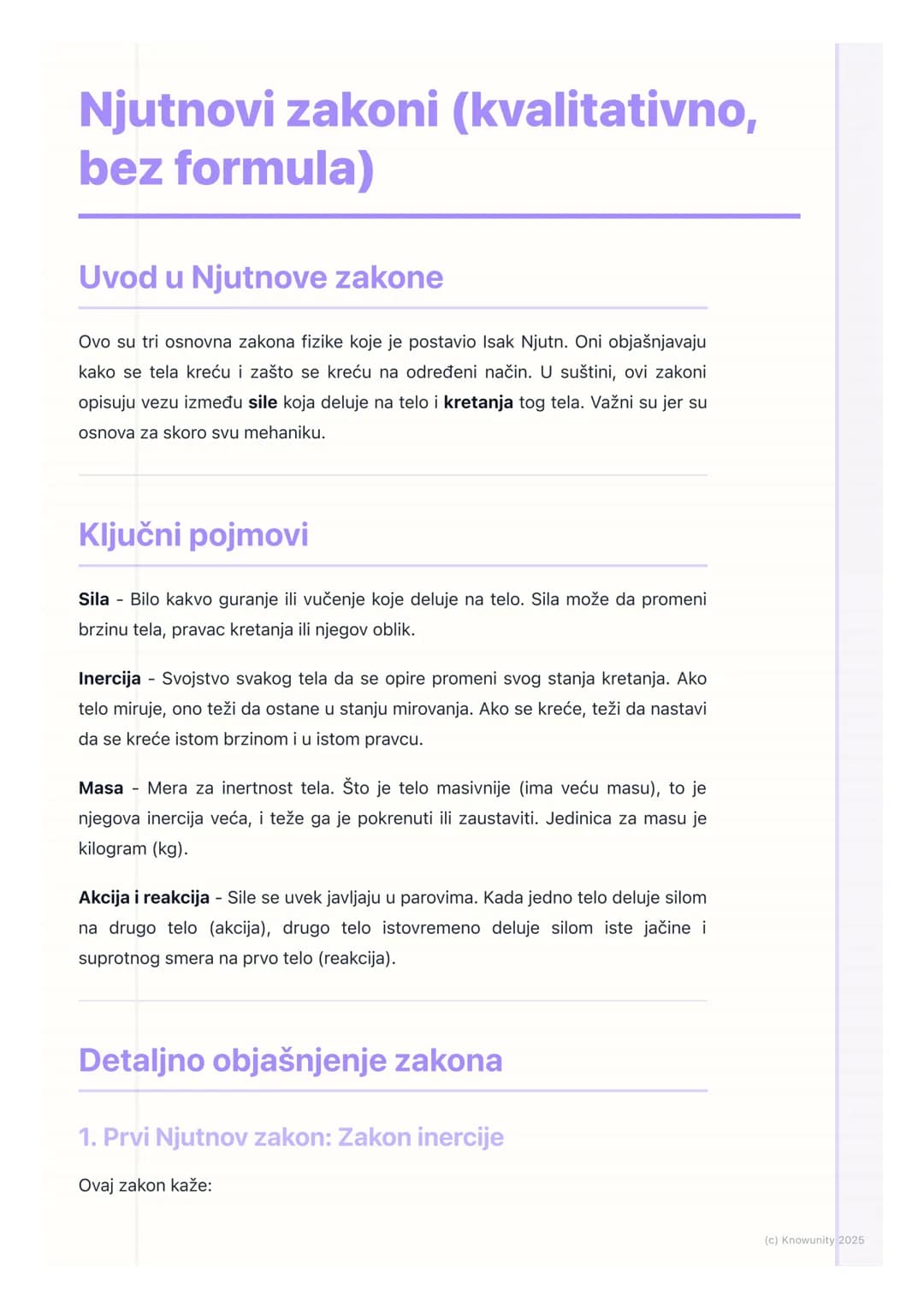 # Njutnovi zakoni (kvalitativno,
bez formula)

Uvod u Njutnove zakone

Ovo su tri osnovna zakona fizike koje je postavio Isak Njutn. Oni obj