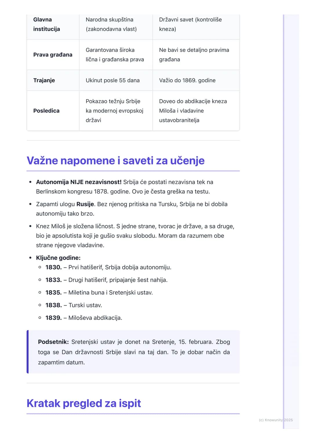 # Autonomija i stvaranje
moderne srpske države

## Uvod u period autonomije

Posle Drugog srpskog ustanka, Srbija nije odmah postala nezavis