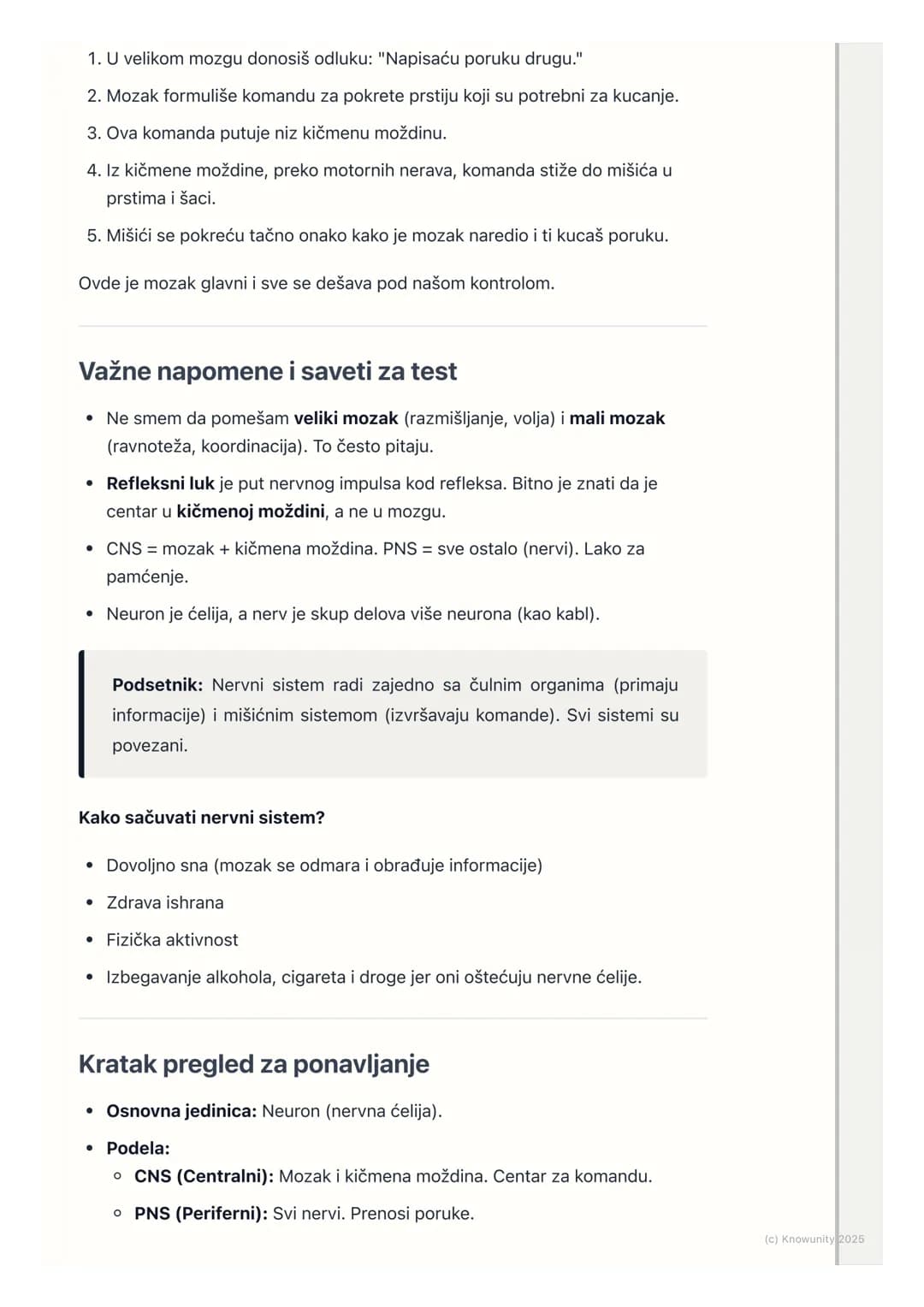 # Nervni sistem

Uvod u nervni sistem

Nervni sistem je najsloženiji sistem u našem telu. On je kao glavni kompjuter ili
komandni centar koj