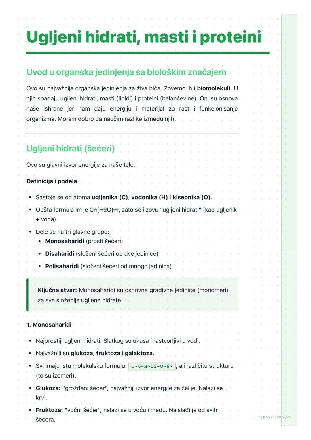 # Ugljeni hidrati, masti i proteini

Uvod u organska jedinjenja sa biološkim značajem

Ovo su najvažnija organska jedinjenja za živa bića. Z
