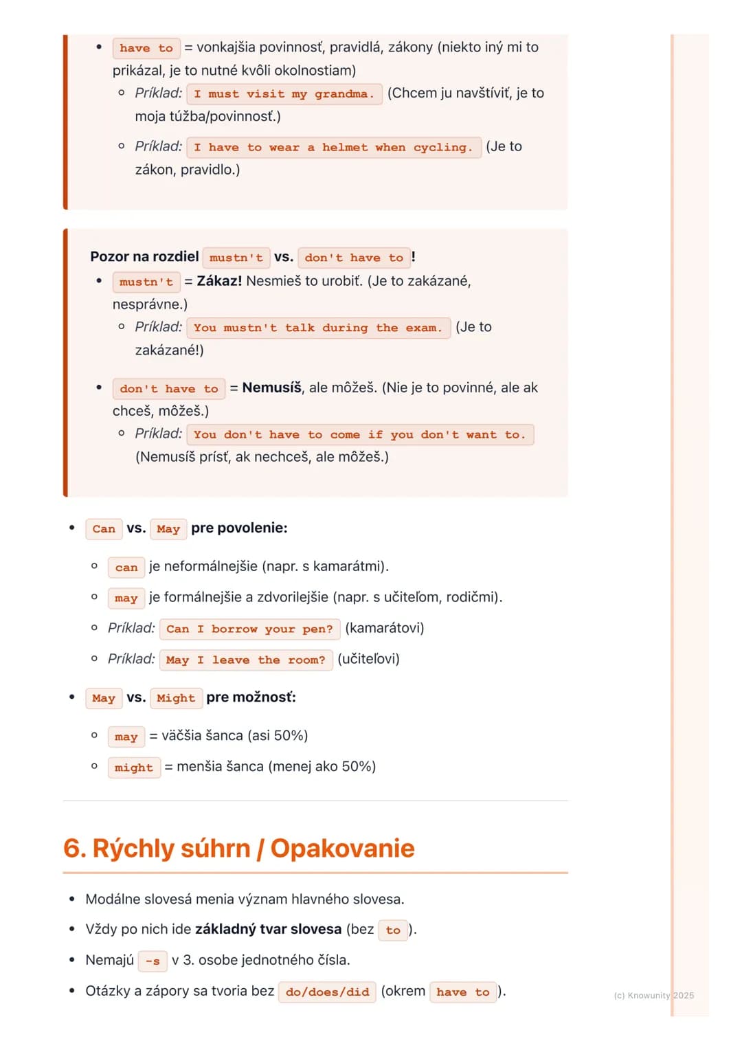 # Modálne slovesá (Modal
Verbs)

1. Prehľad modálnych slovies

Modálne slovesá sú v angličtine super dôležité! Sú to také špeciálne slovesá,