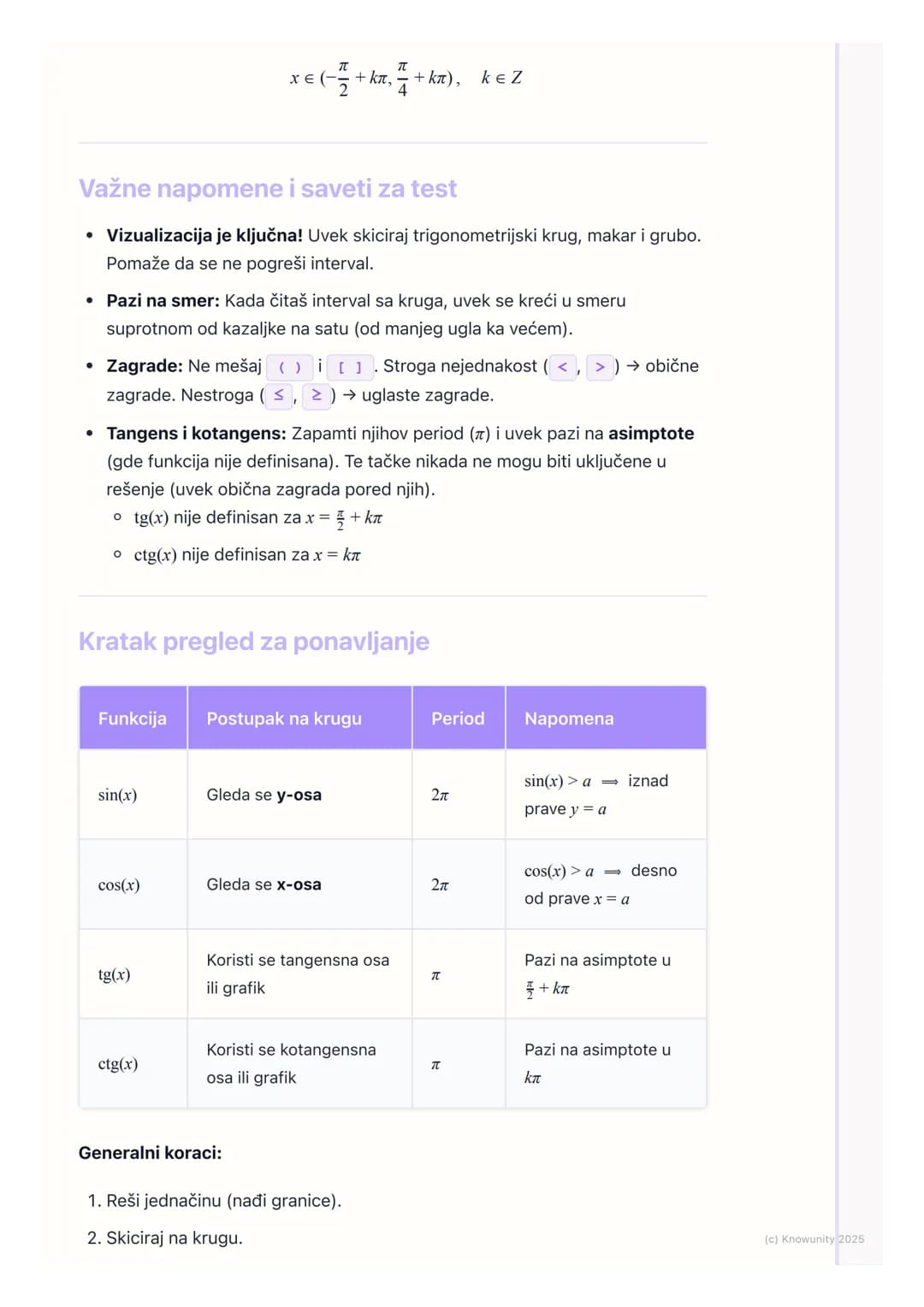 # Trigonometrijske nejednačine

Uvod u trigonometrijske nejednačine

Trigonometrijske nejednačine su one kod kojih se nepoznata x nalazi kao