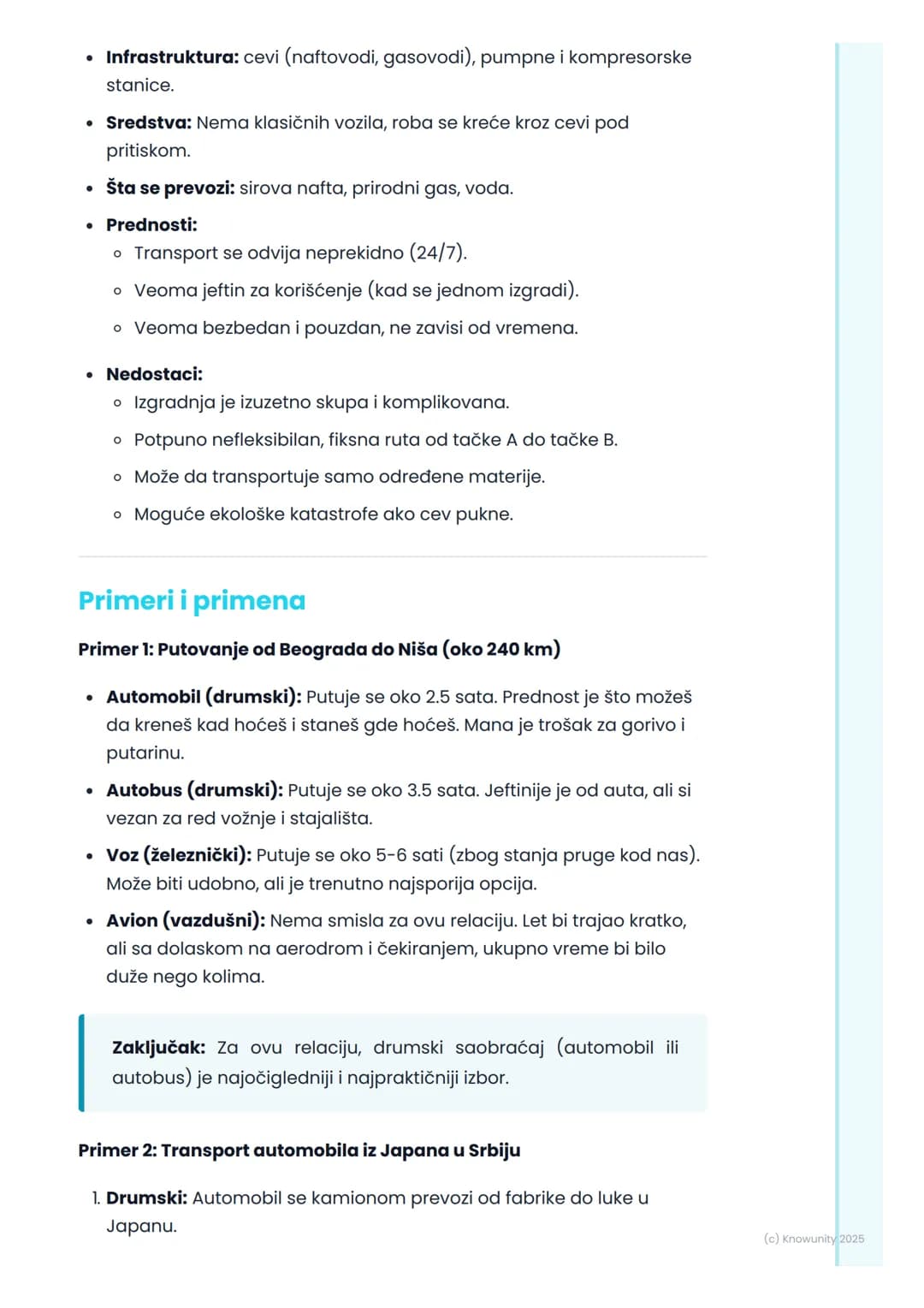 # Vrste saobraćaja i
transporta

Uvod u saobraćaj

Saobraćaj je premeštanje ljudi, robe, informacija i energije sa jednog
mesta na drugo. Be