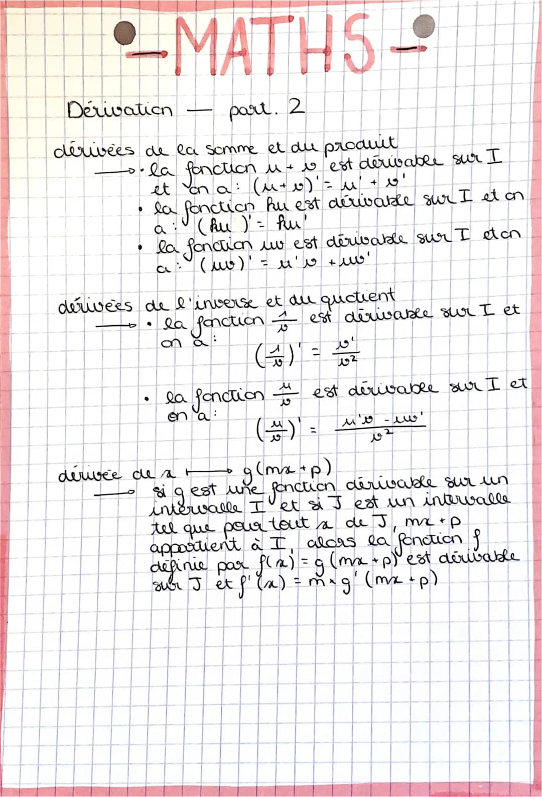 -MATHS-

Dérivation - part. 1

taux de variation
le taux de variation d'une fonction
$f$ entre a+h est le nombre:

+(n) = $\frac{f(a+h)-f(a)