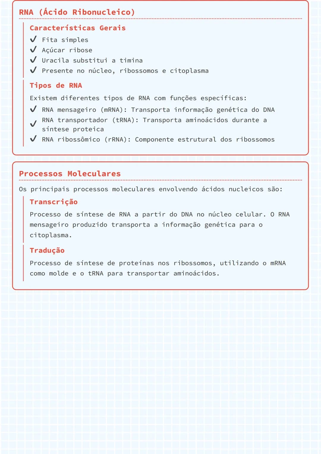 # Ácidos Nucleicos: DNA e RNA

DNA (Ácido Desoxirribonucleico)

O DNA é uma molécula fundamental para a vida, responsável pelo
armazenamento