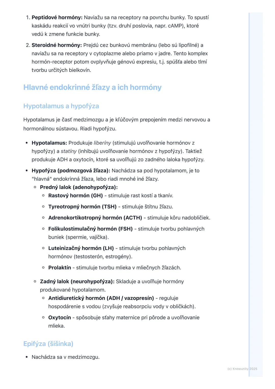 # Hormonálna sústava

1. Prehľad hormonálnej sústavy

Hormonálna sústava, alebo endokrinná sústava, je jeden z dvoch hlavných
regulačných sy