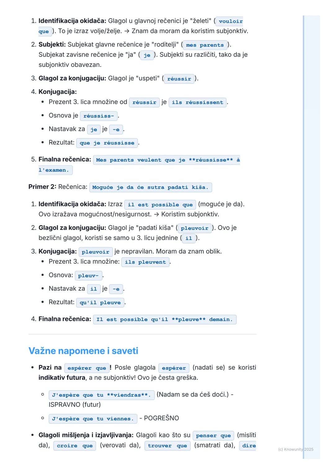 # Subjonktiv (Subjunctive Mood)

Uvod u subjonktiv

Subjonktiv (le subjonctif) nije vreme, već glagolski način. To je ključna
razlika u odno