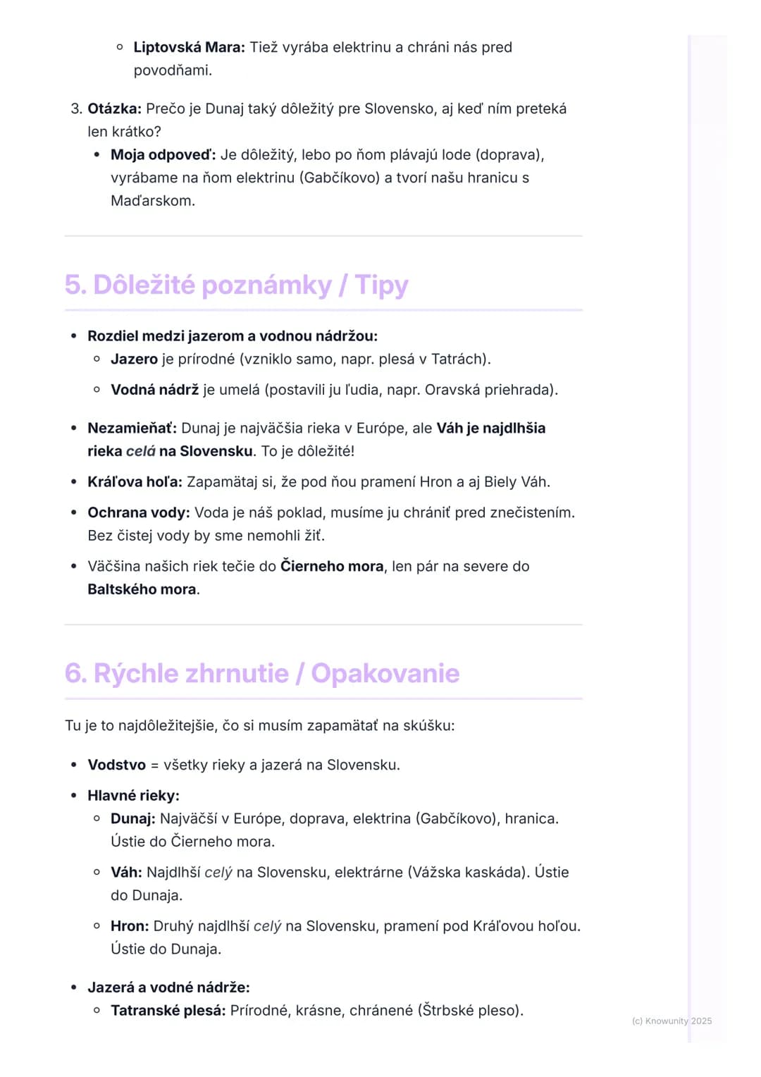 # Vodstvo Slovenska

1. Prehľad vodstva Slovenska

Vodstvo Slovenska sú všetky rieky, jazerá a iné vodné plochy, ktoré máme u
nás doma. Je t
