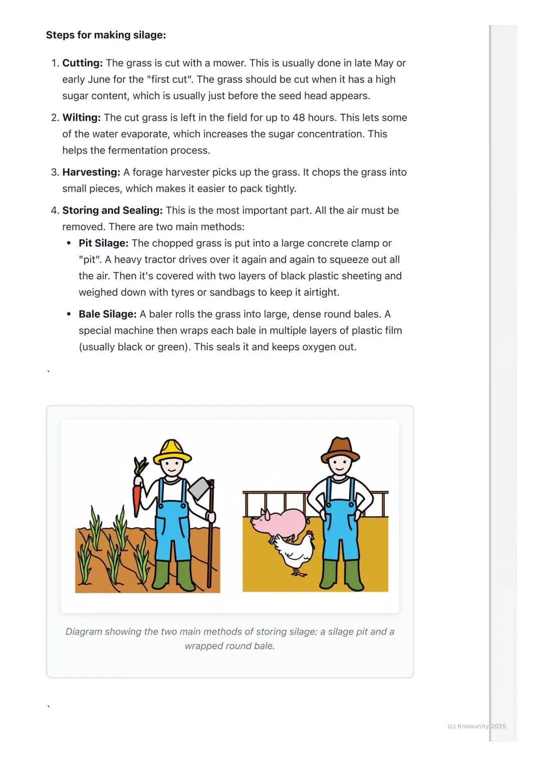 # Silage and Hay Making

## Why we conserve grass

In Ireland, grass doesn't grow much in the winter because it's too cold and
dark. But cat
