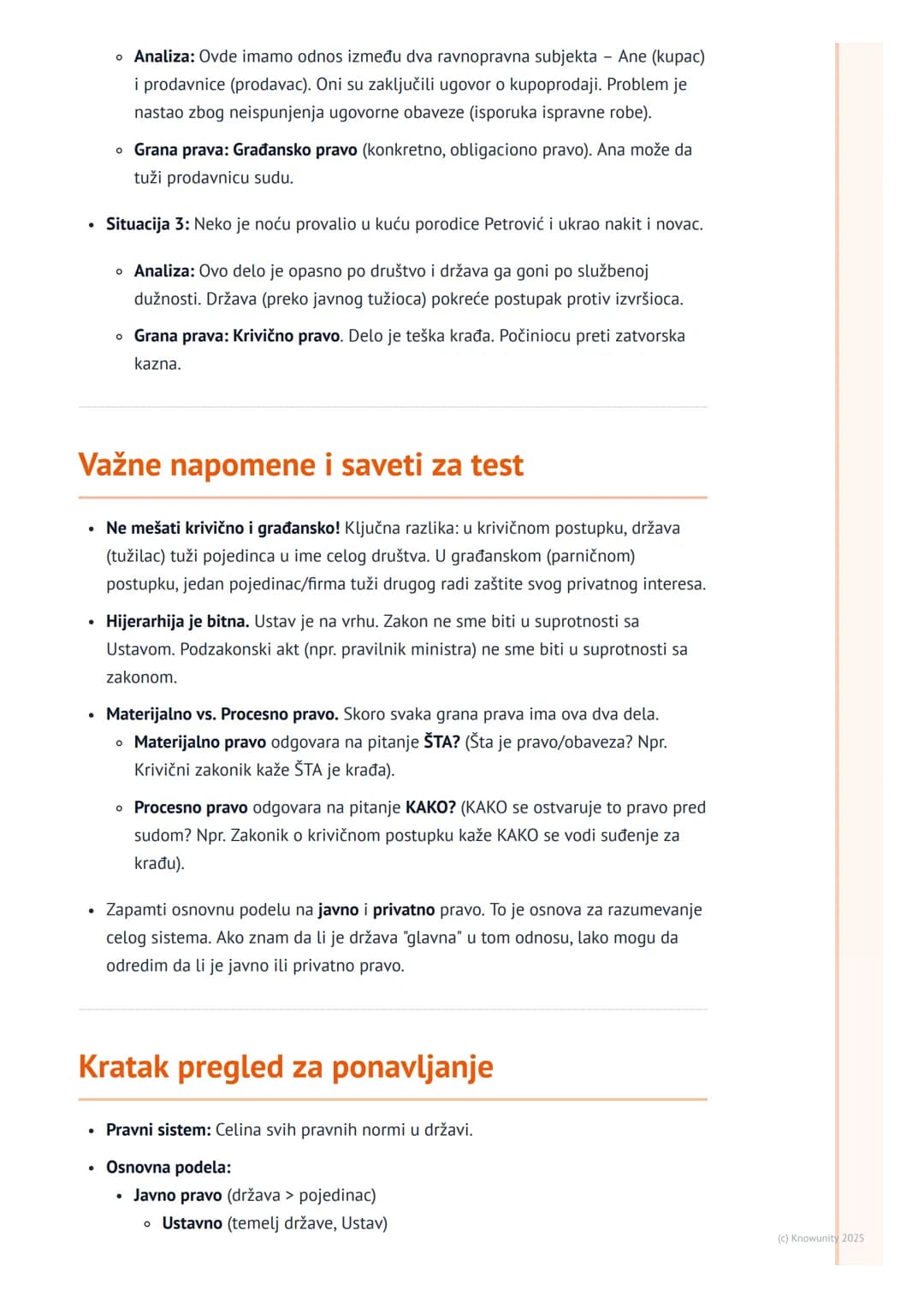 # Struktura pravnog sistema i vrste
prava

Uvod u pravni sistem

Pravni sistem je skup svih pravnih normi koje važe u jednoj državi. Te norm