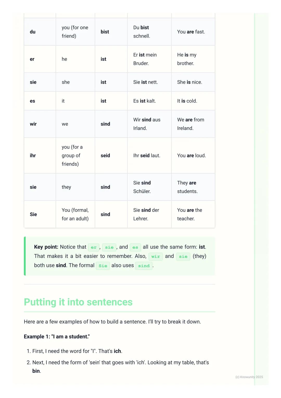 # The Verb 'sein' (to be)

What is the verb 'sein'?

The German verb sein means 'to be' in English. It's one of the most important
verbs to 