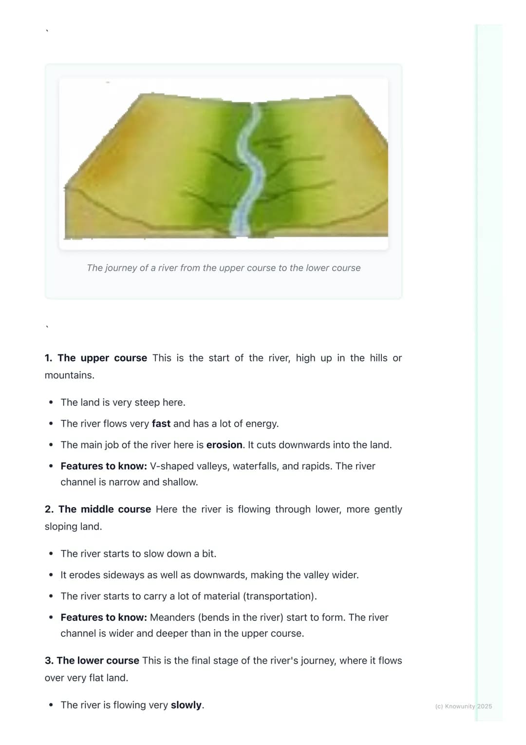 # Rivers and Lakes

Introduction to rivers and lakes

Rivers and lakes are really important parts of the landscape. A river is a natural
flo