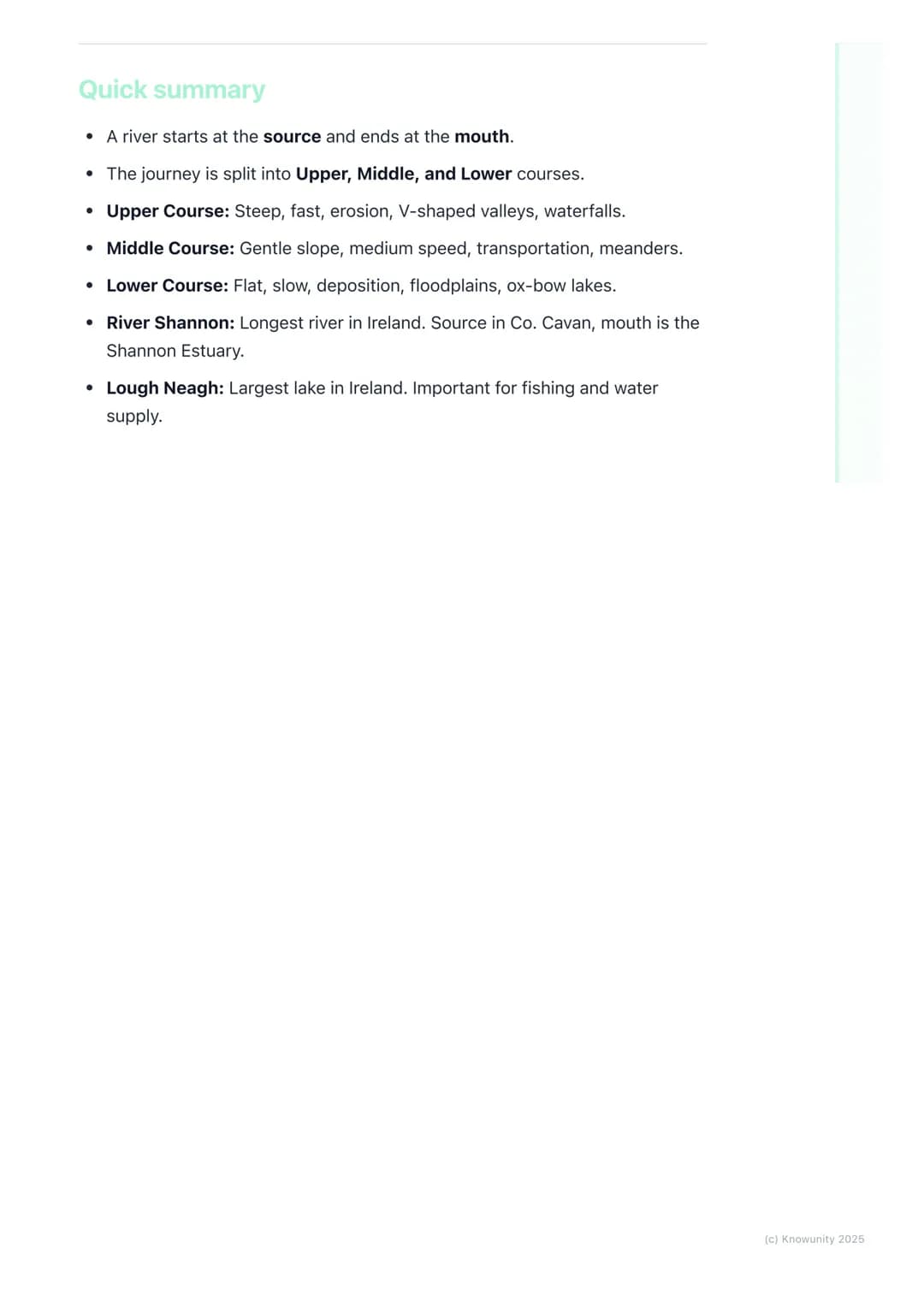 # Rivers and Lakes

Introduction to rivers and lakes

Rivers and lakes are really important parts of the landscape. A river is a natural
flo