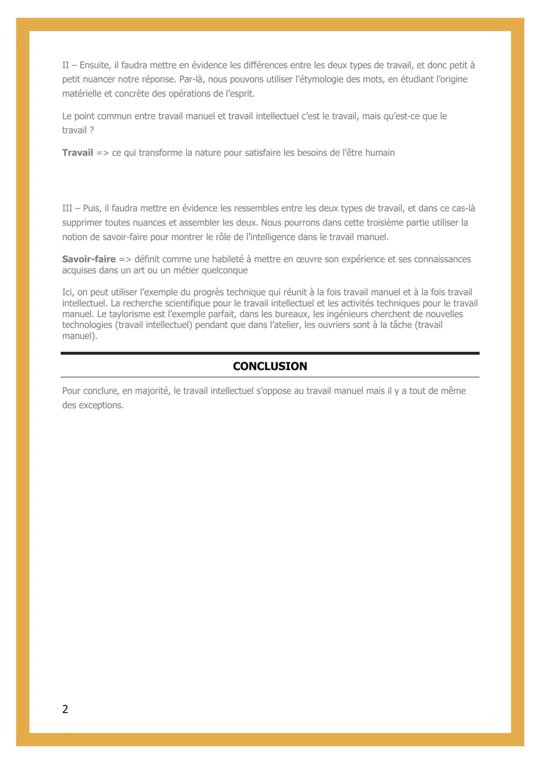 # LE TRAVAIL MANUEL ET
# LE TRAVAIL
# INTELLECTUEL
# S'OPPOSENT-ILS?

INTRODUCTION

Travail manuel => Le travail manuel forme l'une des deux