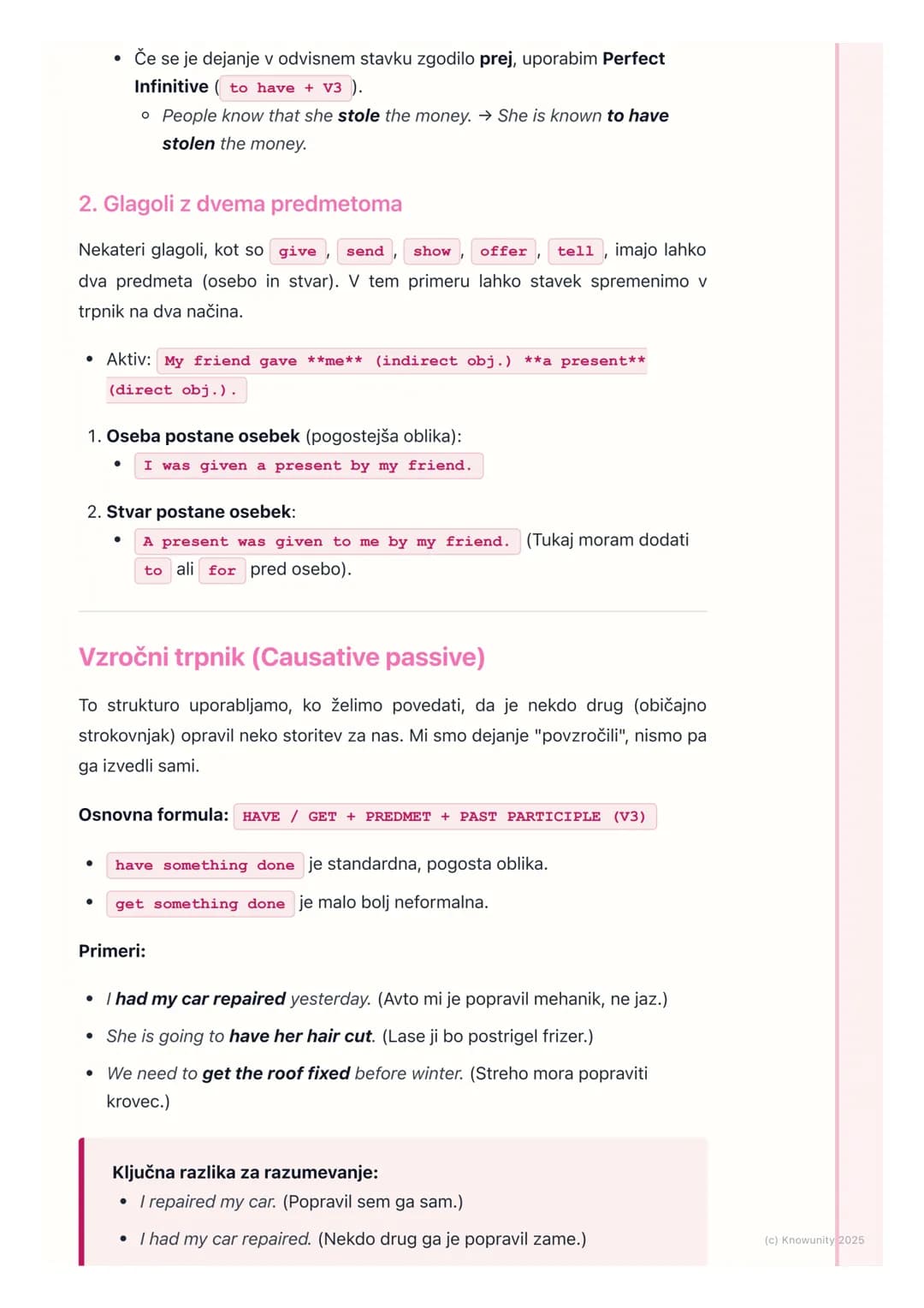 # Trpnik (Passive Voice) in
vzročni trpnik (Causative
Passive)

Uvod v trpnik (Passive voice)

Trpnik ali pasiv je glagolski način, pri kate