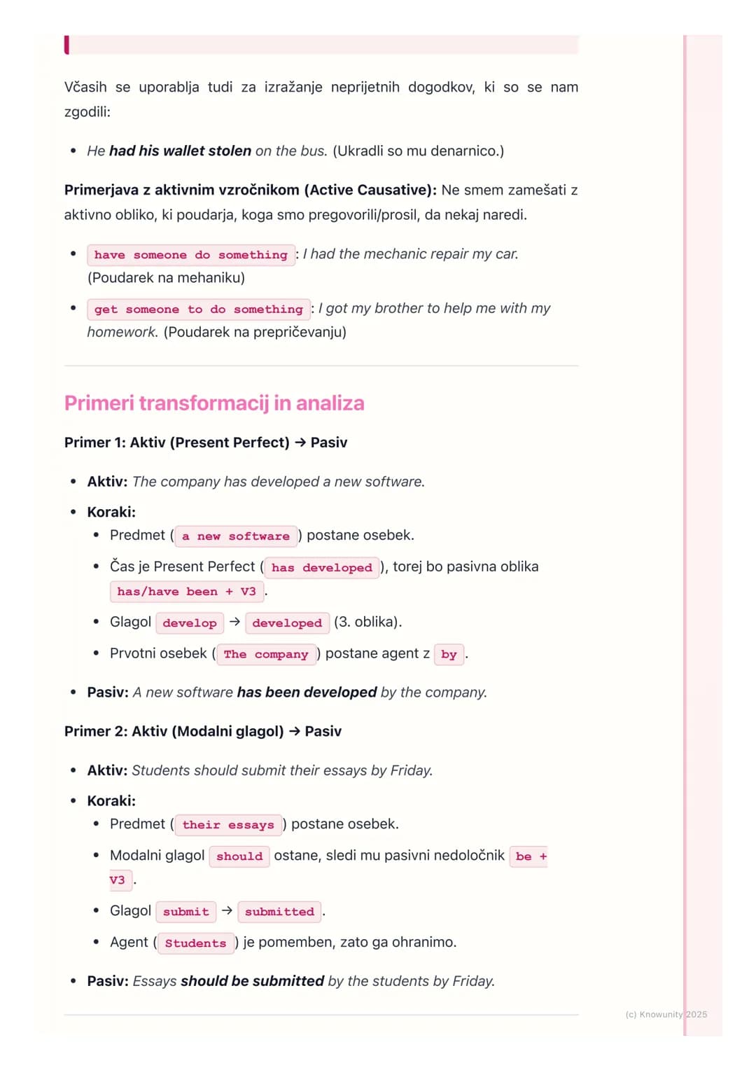 # Trpnik (Passive Voice) in
vzročni trpnik (Causative
Passive)

Uvod v trpnik (Passive voice)

Trpnik ali pasiv je glagolski način, pri kate