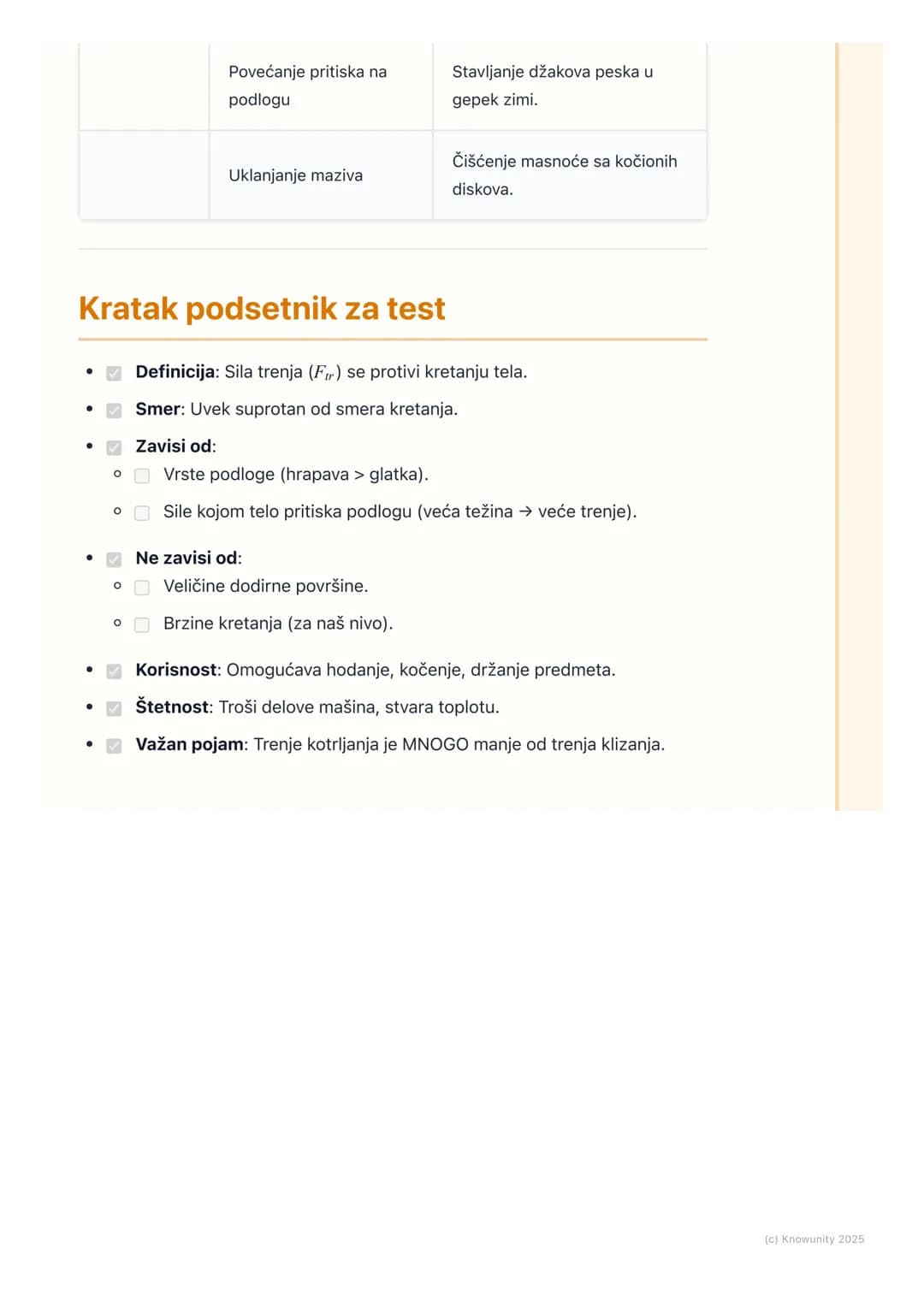 # Sila trenja

Uvod u silu trenja

Sila trenja je sila koja se javlja kada su dva tela u kontaktu i jedno se kreće ili
pokušava da se kreće 