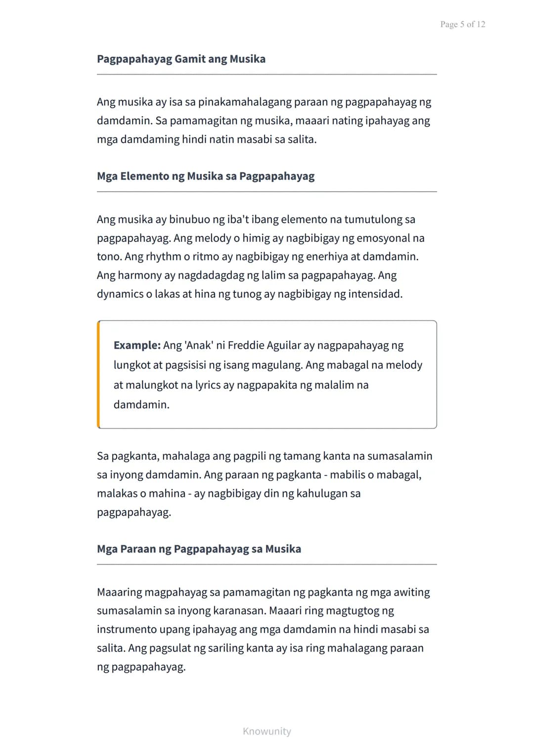 Pagpapahayag ng Sarili sa Pamamagitan ng Musika, Sining, at
Sayaw
Pag-aaral ng pagpapahalaga at pagpapahayag ng
sarili sa sining
Mga Layunin