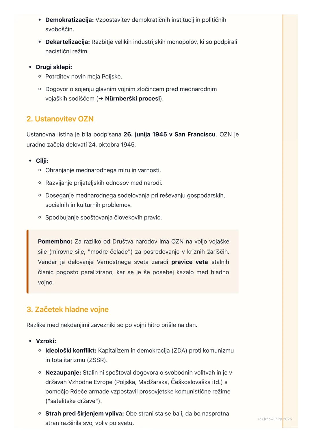# Konec vojne in posledice

Konec vojne in nov svetovni red

Konec 2. svetovne vojne ni prinesel trajnega miru, ampak je postavil temelje za