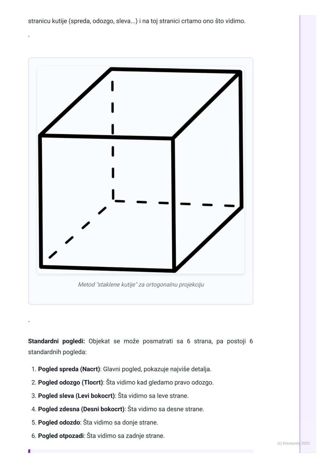 # 1.2. Ortogonalna i izometrijska
projekcija

Uvod u projekcije

Projekcija je način na koji predstavljamo trodimenzionalne (3D) objekte na
